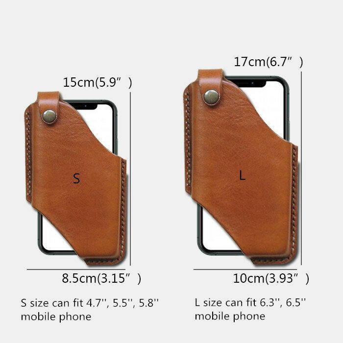 Heren Lederen Heuptasje 4.7inch ~ 6.5 Inch Telefoon Tas Heuptas Gemakkelijk Carry Edc Tas Voor Outdoor