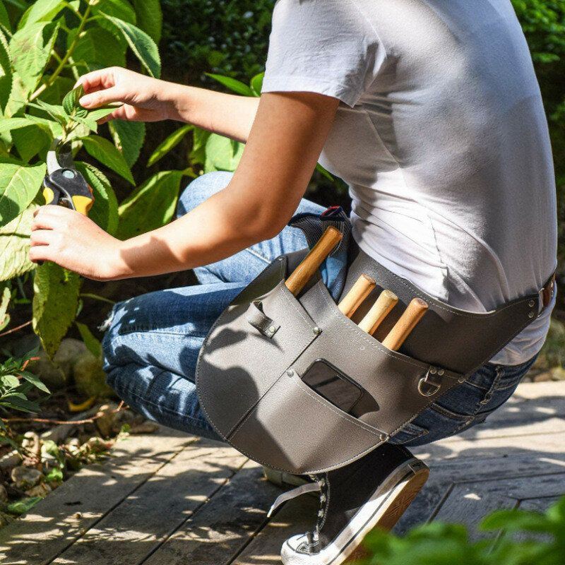 Heren Multifunctioneel Tuingereedschap Lederen Holster Heuptas Tuinschaar Opbergtas