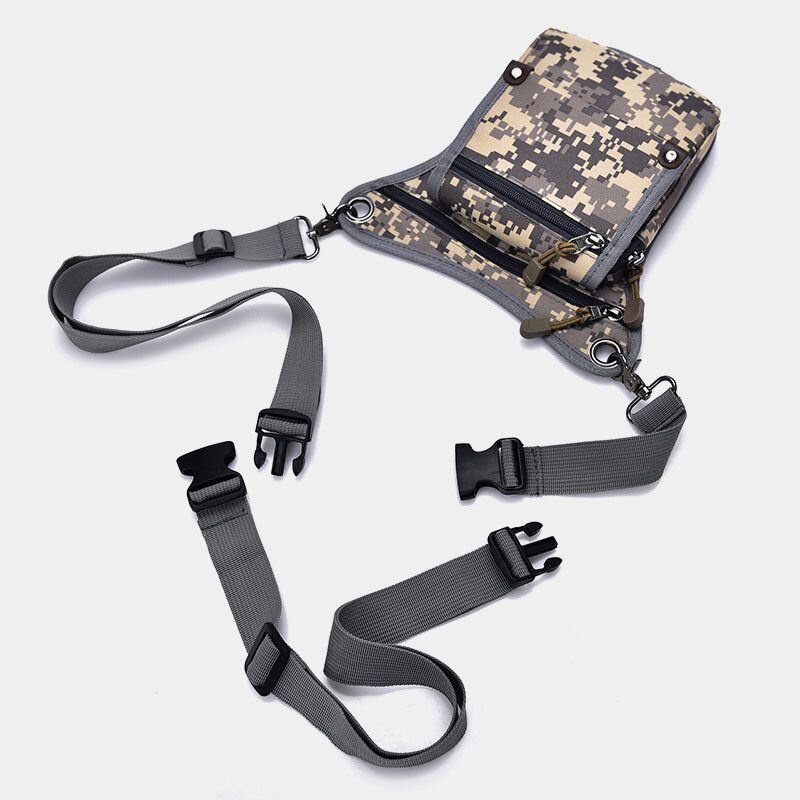 Heren Nylon Camouflage Tactische Outdoor Sport Multifunctionele Waterdichte Heuptas Beenzak Schoudertas Voor Rijden