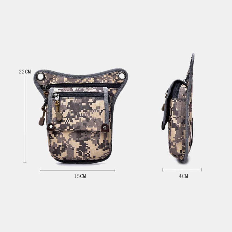 Heren Nylon Camouflage Tactische Outdoor Sport Multifunctionele Waterdichte Heuptas Beenzak Schoudertas Voor Rijden