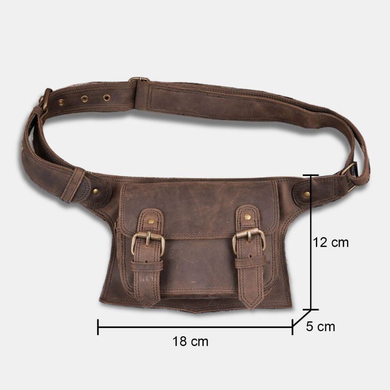 Heren Vintage Faux Leather Multifunctionele Effen Kleur Utility Belt Taille Pack