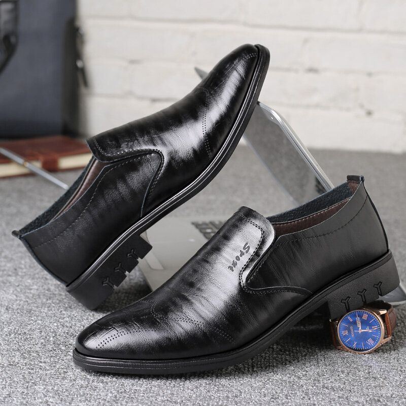 Britse Ronde Slip-on Zakelijke Casual Kledingschoenen Voor Heren