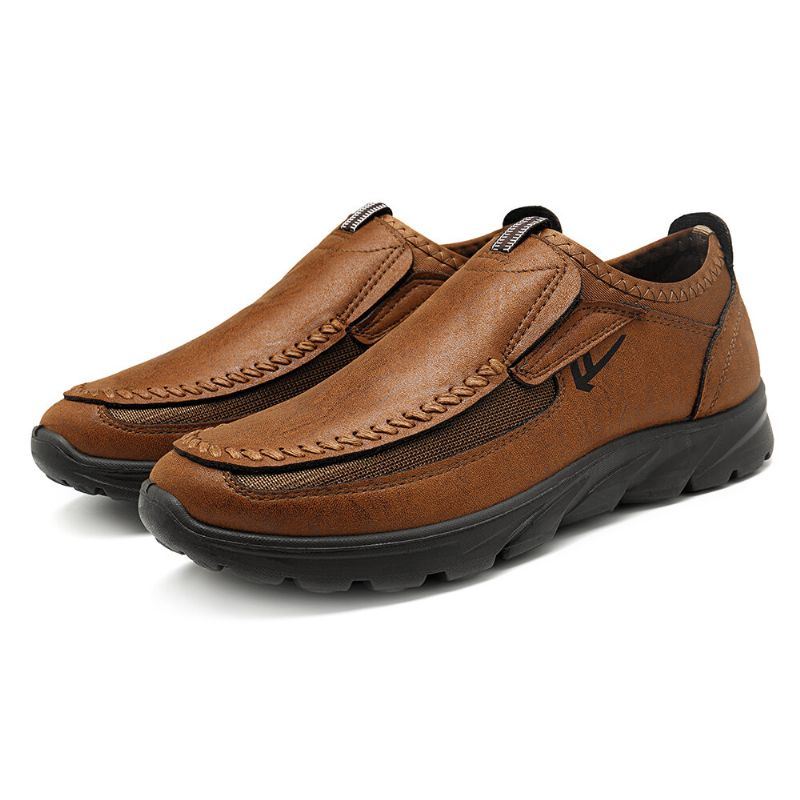 Casual Comfortabele Zachte Moc-toe Instappers Van Leer Voor Heren