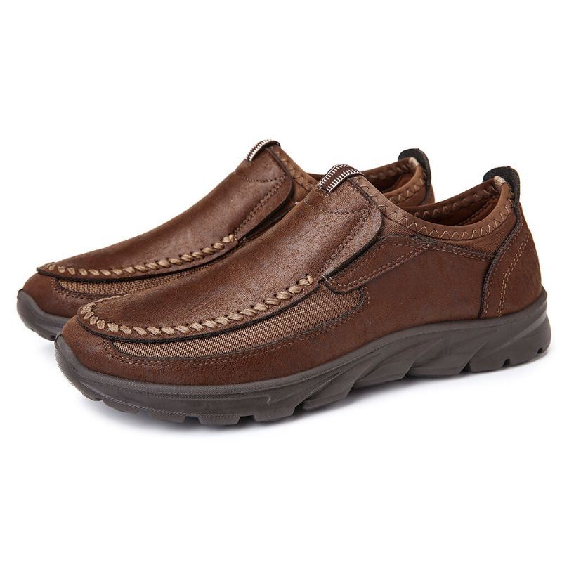 Casual Comfortabele Zachte Moc-toe Instappers Van Leer Voor Heren