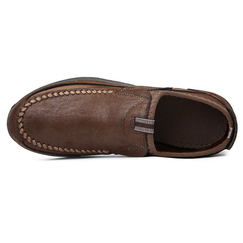 Casual Comfortabele Zachte Moc-toe Instappers Van Leer Voor Heren