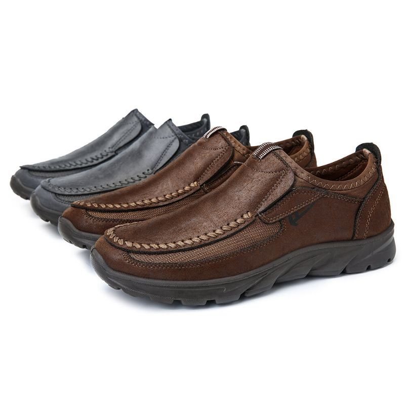 Casual Comfortabele Zachte Moc-toe Instappers Van Leer Voor Heren