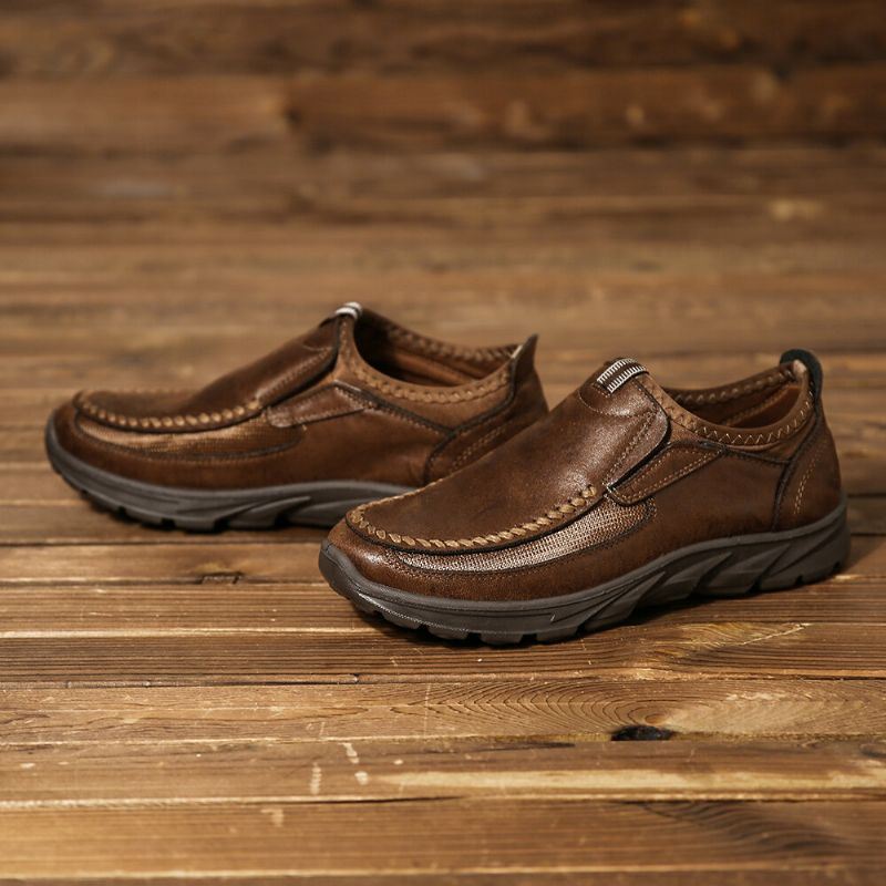 Casual Comfortabele Zachte Moc-toe Instappers Van Leer Voor Heren