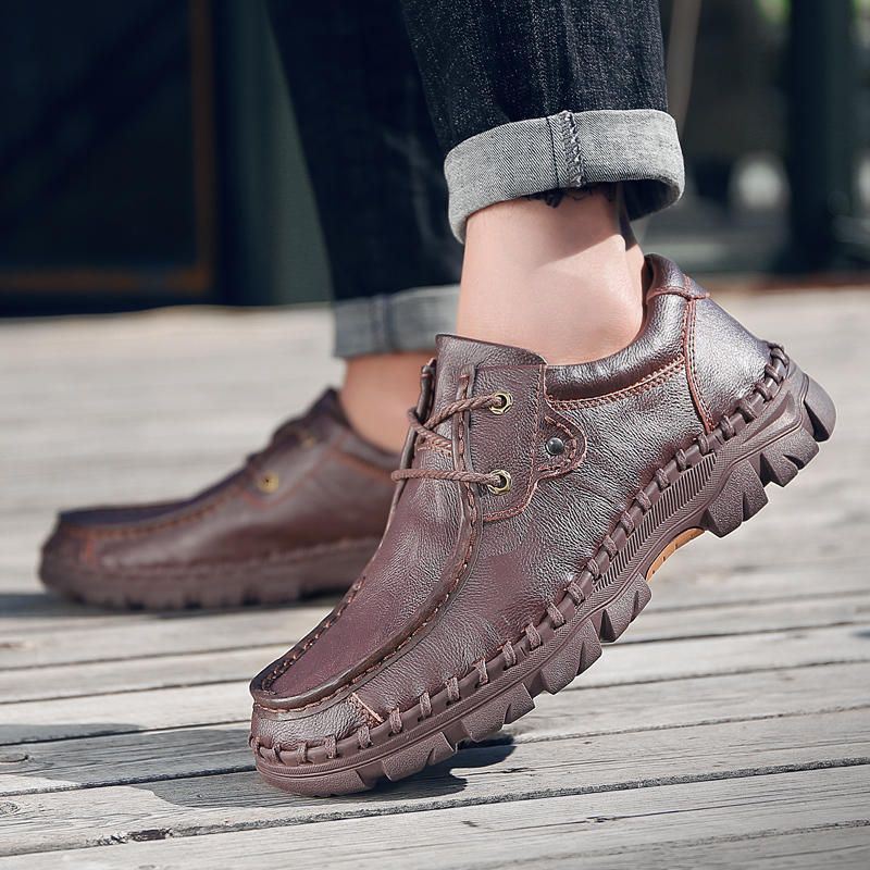 Casual Oxfords Voor Heren Van Echt Leer