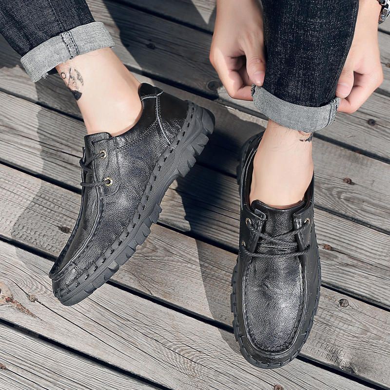 Casual Oxfords Voor Heren Van Echt Leer