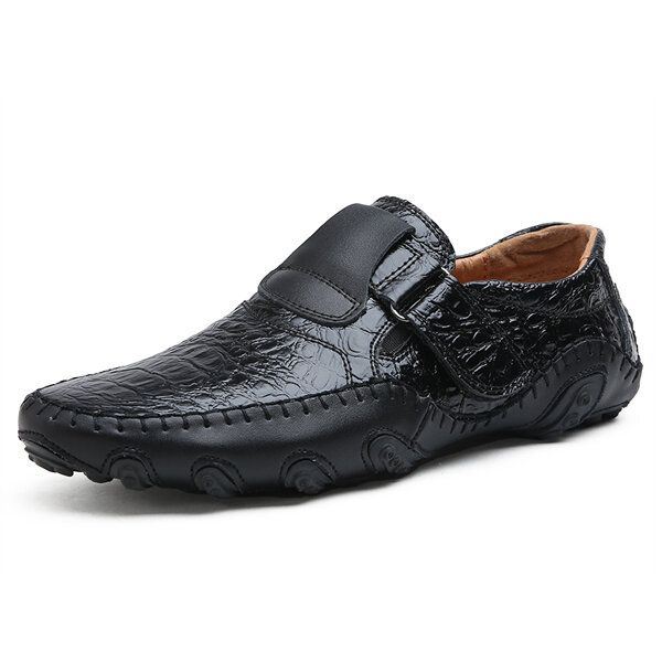 Exquise Heren Klittenband Lederen Oxfords Schoenen