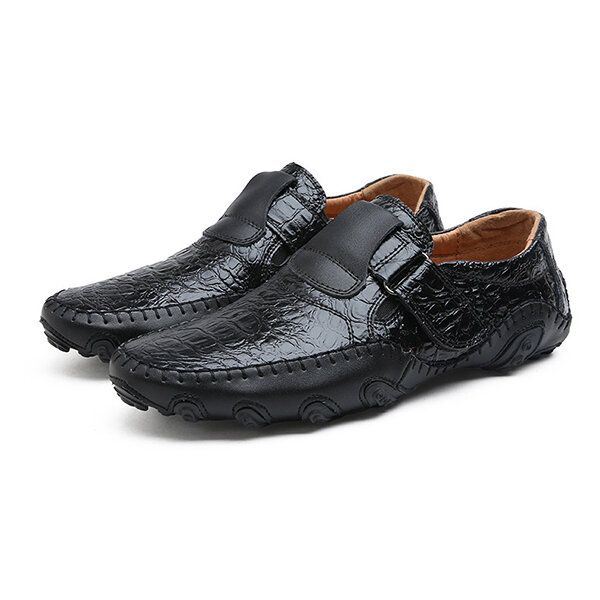 Exquise Heren Klittenband Lederen Oxfords Schoenen