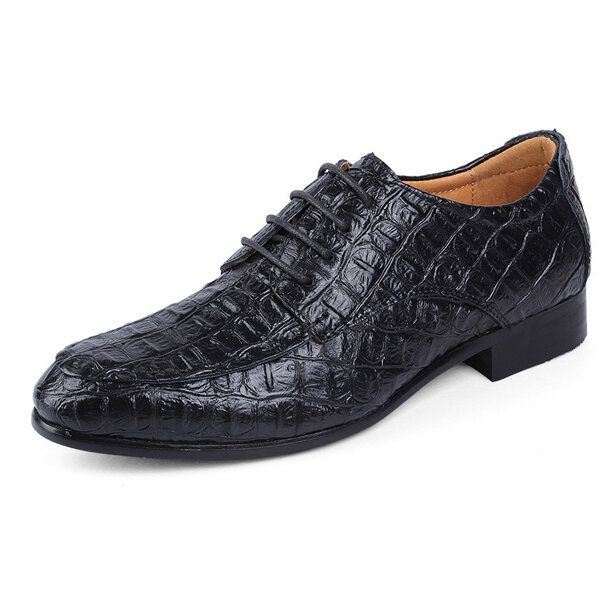 Grote Maat Heren Lace Up Lederen Oxfords Puntige Teen Formele Schoenen