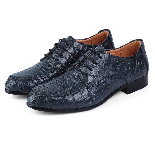 Grote Maat Heren Lace Up Lederen Oxfords Puntige Teen Formele Schoenen