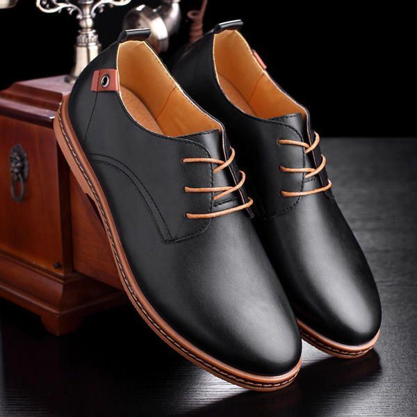 Grote Maat Heren Zakelijke Schoenen Platte Casual Zachte Oxfords Schoenen