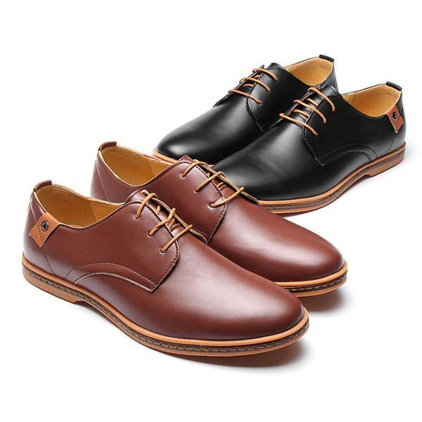 Grote Maat Heren Zakelijke Schoenen Platte Casual Zachte Oxfords Schoenen