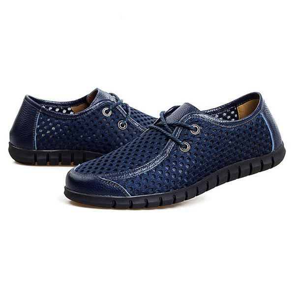 Heren Ademend Mesh Casual Veterschoenen Oxford