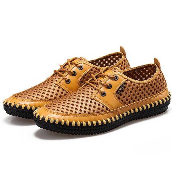 Heren Ademende Oxfords Mesh Zweetabsorptie Sneakers Casual Zachte Outdoor Schoenen