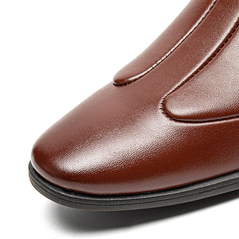 Heren Ademende Puntige Hoofd Comfy Slip-on Zakelijke Kleding Schoenen