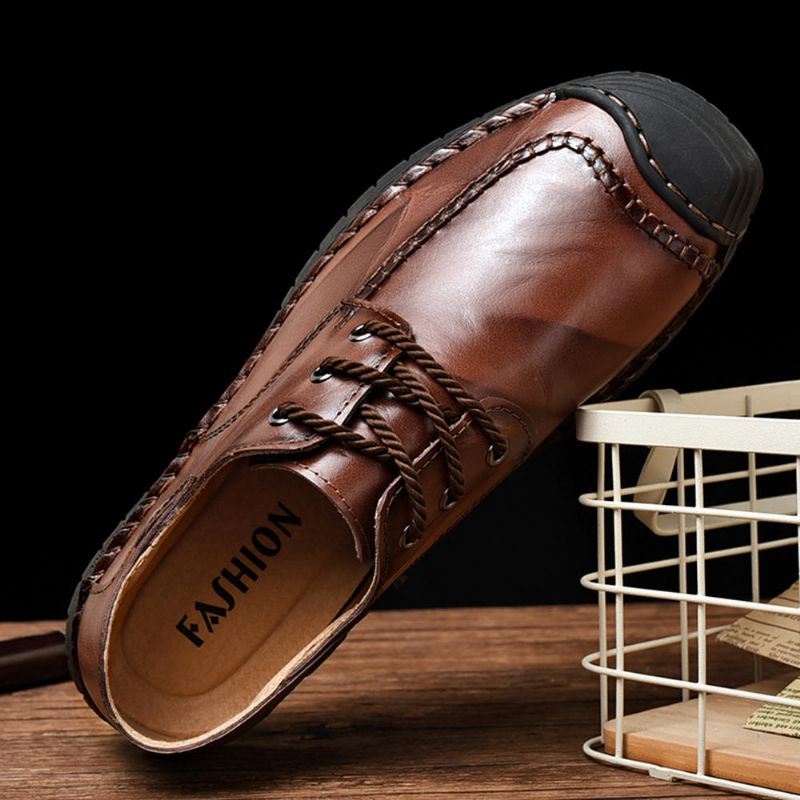 Heren Anti-collision Toe Echt Leer Casual Zakelijke Oxfords