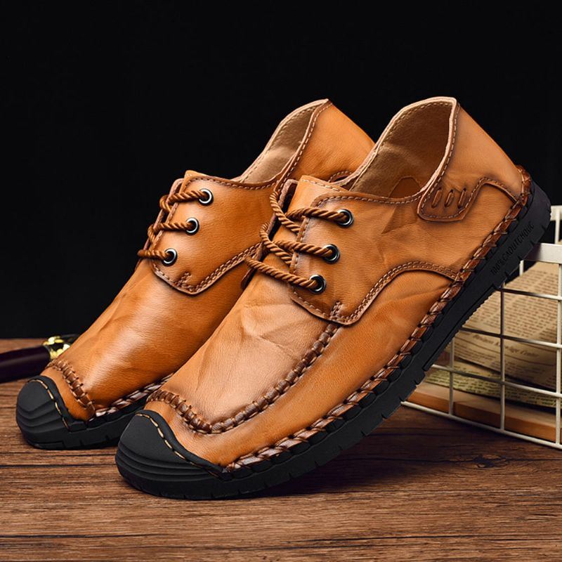 Heren Anti-collision Toe Echt Leer Casual Zakelijke Oxfords