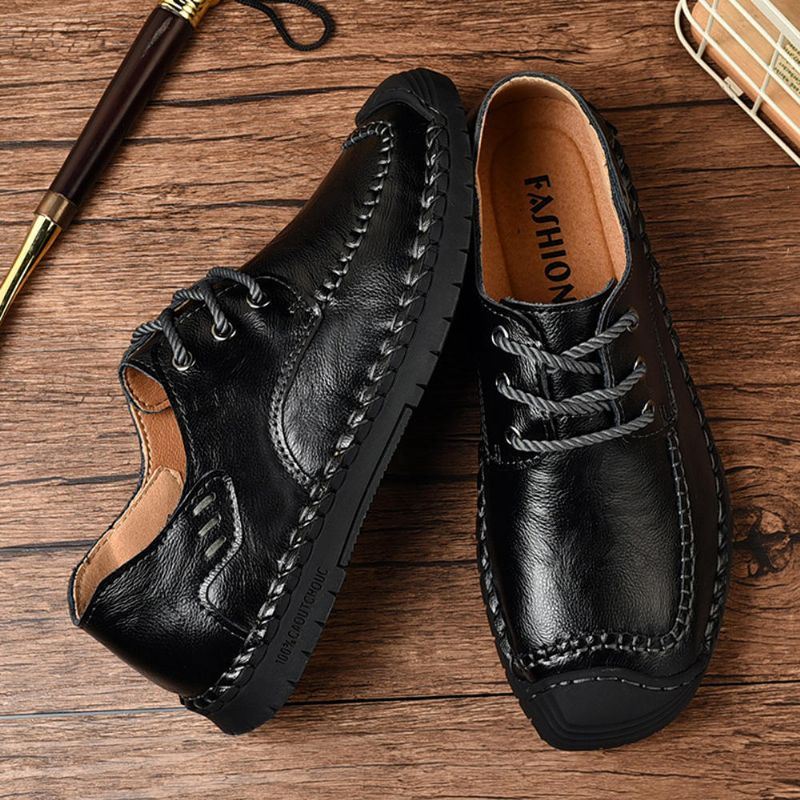 Heren Anti-collision Toe Echt Leer Casual Zakelijke Oxfords