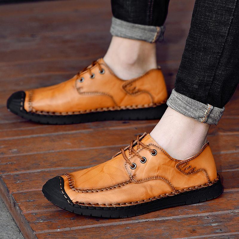 Heren Anti-collision Toe Echt Leer Casual Zakelijke Oxfords