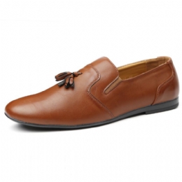 Heren Antislip Kwastje Decoratie Slip On Casual Lederen Oxfords