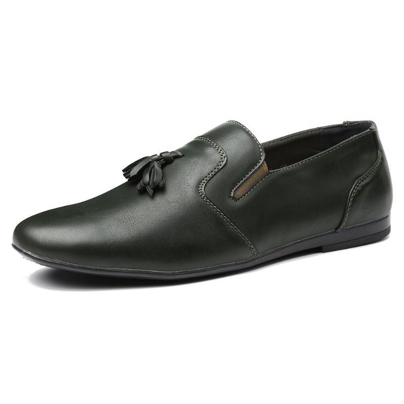 Heren Antislip Kwastje Decoratie Slip On Casual Lederen Oxfords