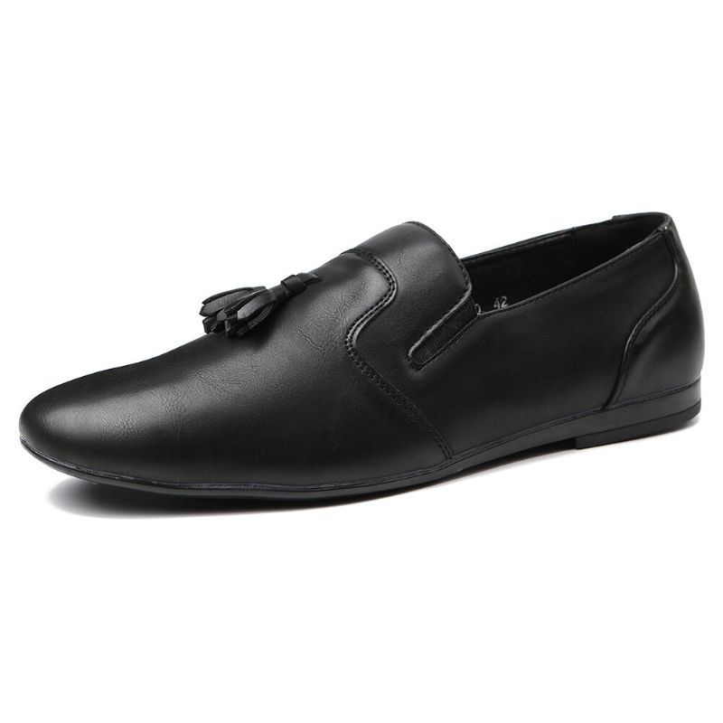 Heren Antislip Kwastje Decoratie Slip On Casual Lederen Oxfords