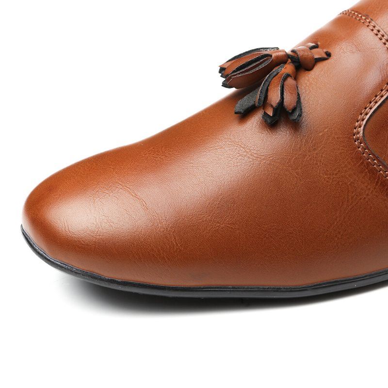 Heren Antislip Kwastje Decoratie Slip On Casual Lederen Oxfords