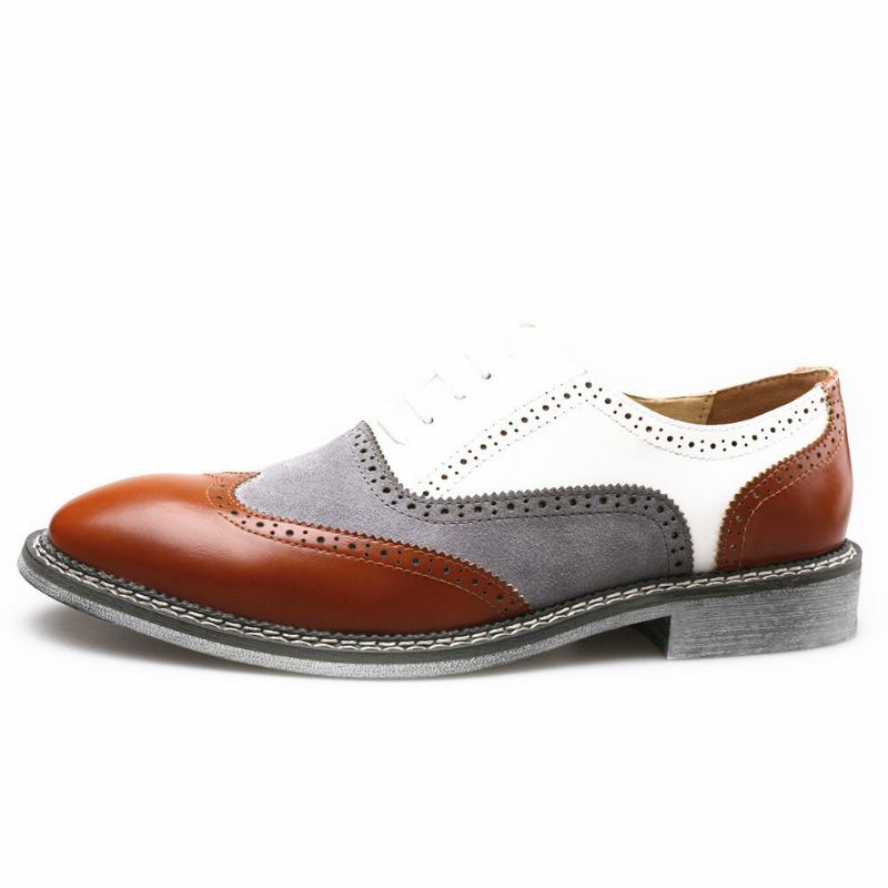 Heren Brogue Colorblock Oxfords Lace Up Business Casual Formele Schoenen