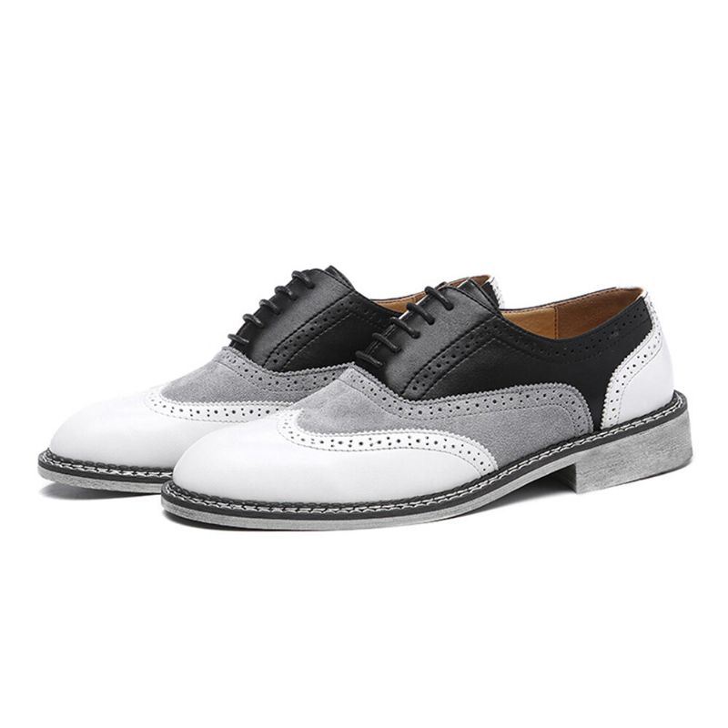 Heren Brogue Colorblock Oxfords Lace Up Business Casual Formele Schoenen