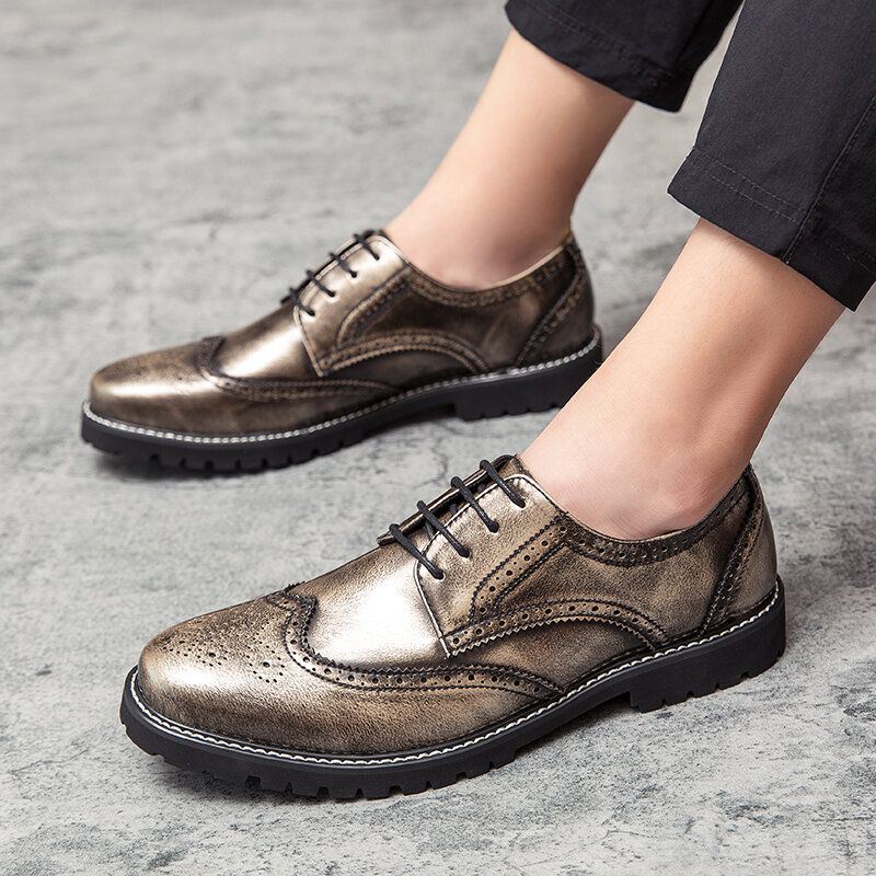 Heren Brogue Craved Retro Gentleman Dress Schoenen