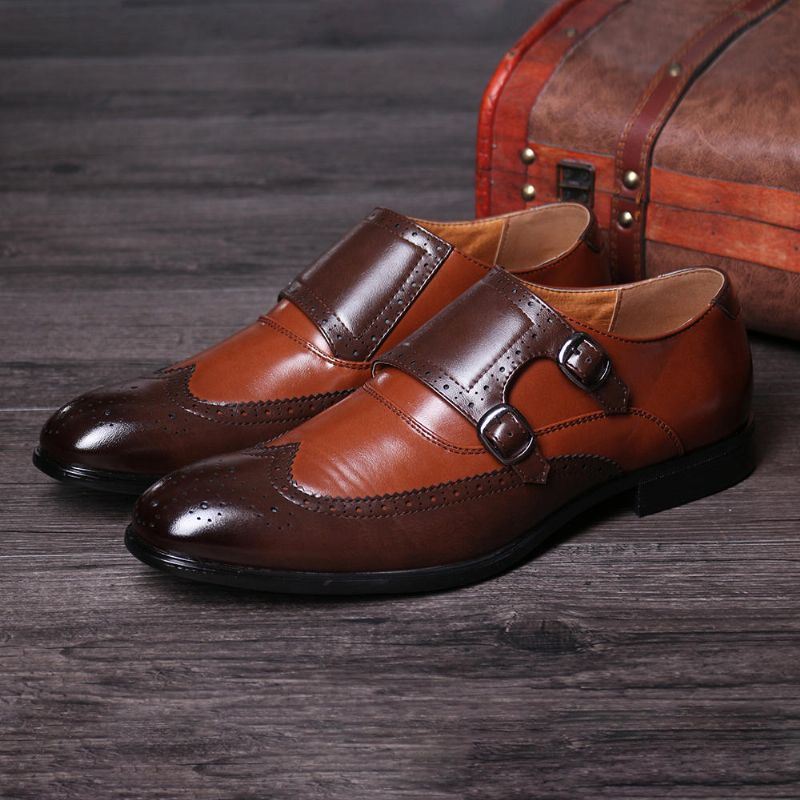 Heren Brogue Gesneden Casual Zakelijk Kantoor Lederen Oxfords