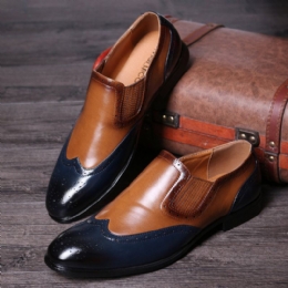 Heren Brogue Gesneden Kleur Kruiden Slip On Business Oxfords