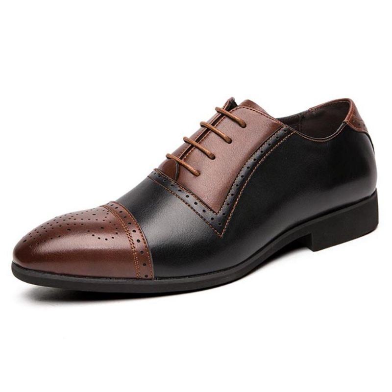 Heren Brogue Gesneden Microfiber Leer Kleur Stiksels Formele Zakelijke Oxfords