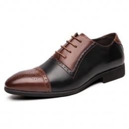 Heren Brogue Gesneden Microfiber Leer Kleur Stiksels Formele Zakelijke Oxfords