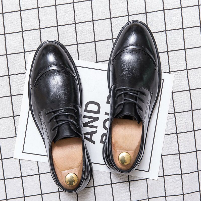 Heren Brogue Lace Up Zakelijke Draagbare Oxfords Schoenen