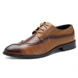 Heren Brogue Stijl Echt Leer Puntschoen Zakelijke Formele Schoenen