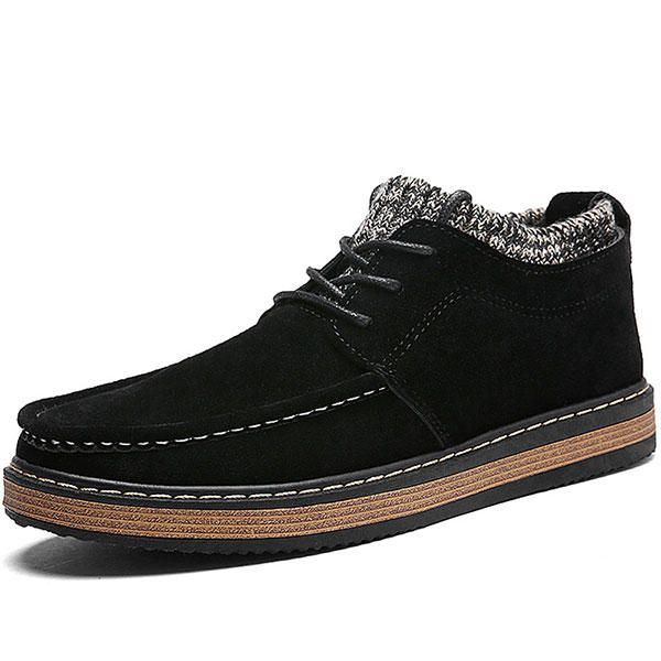 Heren Brogue Stijl Gebreide Suède Zachte Zool Warme Oxfords Schoenen