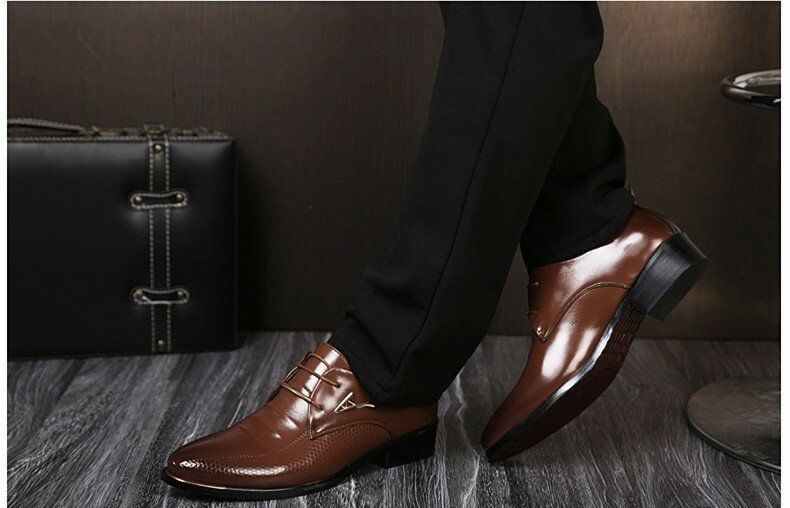 Heren Business Jurk Formele Oxfords Leren Loafers Platte Veterschoenen Casual Schoenen