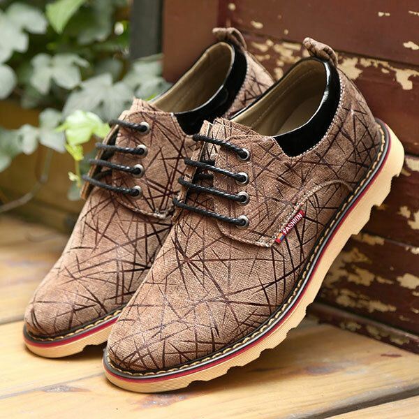 Heren Casual Ademend Comfortabele Mode Flat Lace Up Oxfords Schoenen