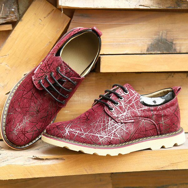 Heren Casual Ademend Comfortabele Mode Flat Lace Up Oxfords Schoenen