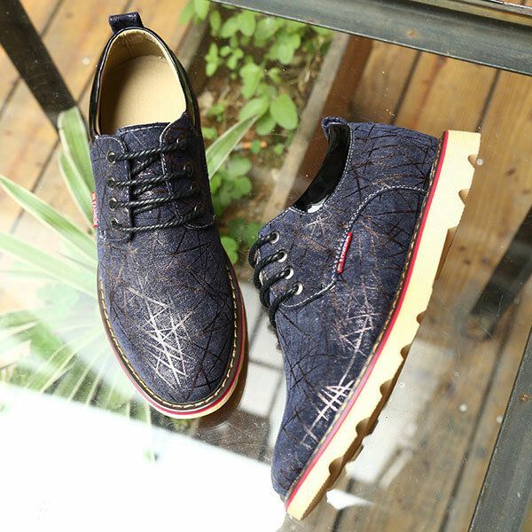 Heren Casual Ademend Comfortabele Mode Flat Lace Up Oxfords Schoenen