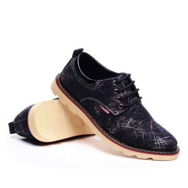 Heren Casual Ademend Comfortabele Mode Flat Lace Up Oxfords Schoenen