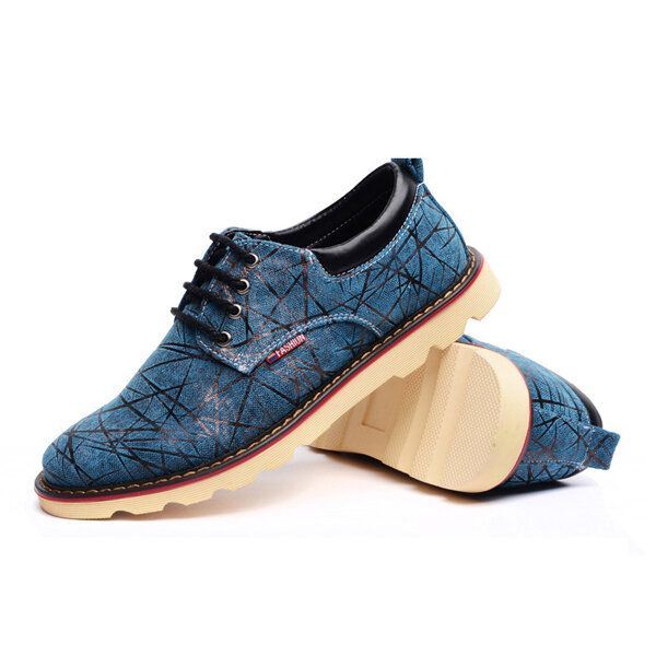 Heren Casual Ademend Comfortabele Mode Flat Lace Up Oxfords Schoenen