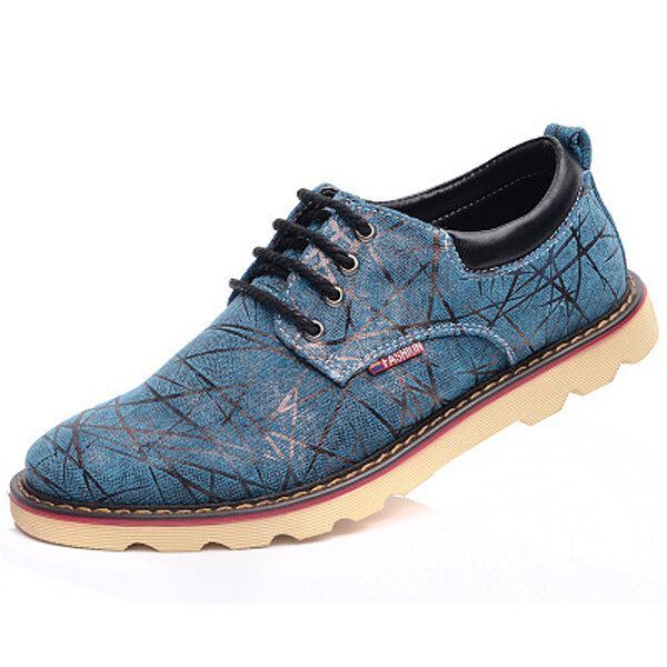 Heren Casual Ademend Comfortabele Mode Flat Lace Up Oxfords Schoenen