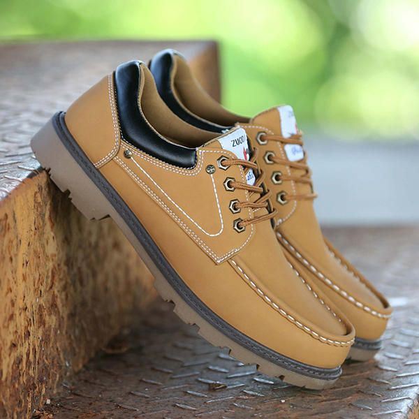 Heren Casual Business Soft Sole Lace Up Leren Oxfords