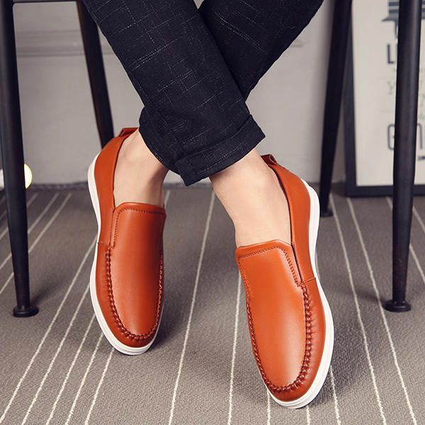 Heren Casual Comfortabele Lederen Flats Oxfords