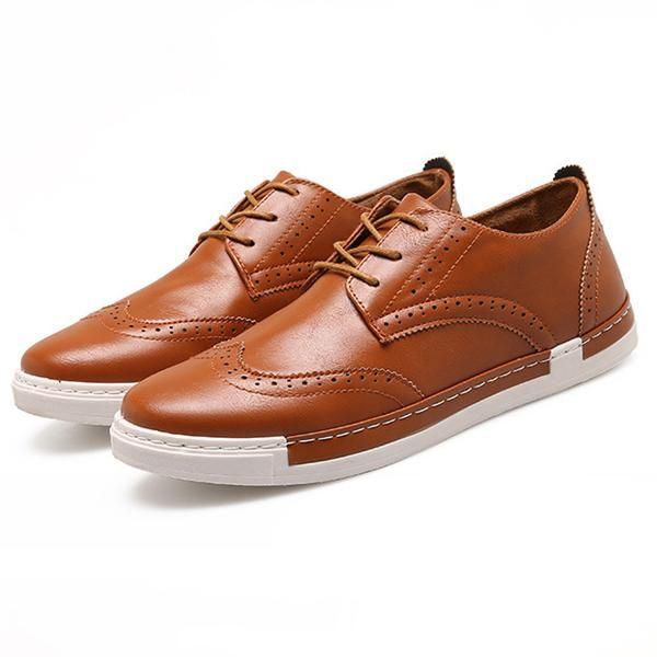 Heren Casual Sneaker Outdoor Oxfords In Leer